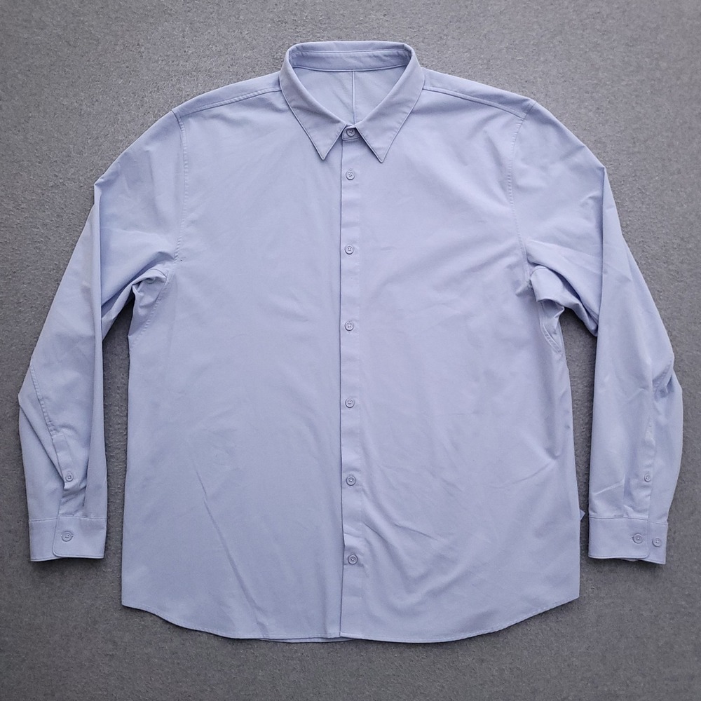 Lululemon Commission Shirt Mens XL Blue Button Up Stretch Corpcore Travel Casual